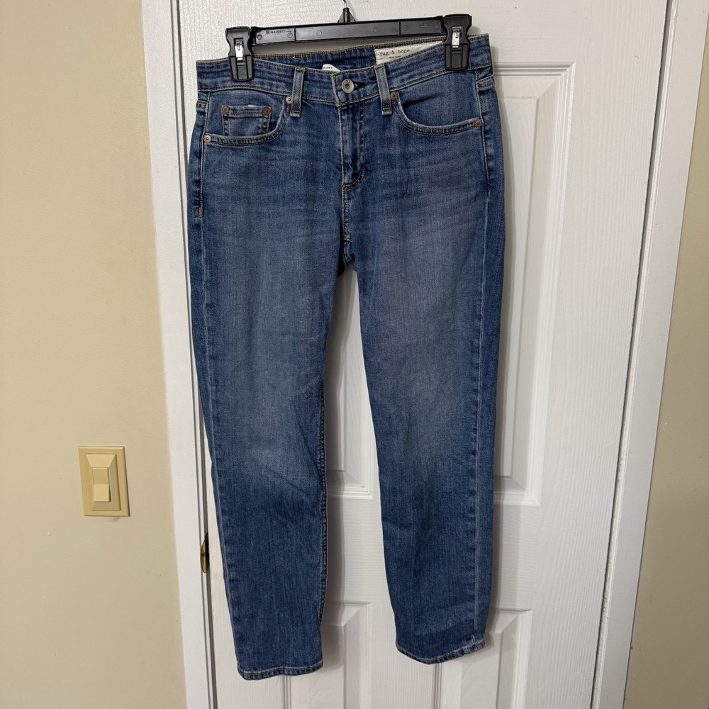 Rag & Bone Dre Low Rise Slim Boyfriend Blue Jeans Size 24 Preppy Casual Classic